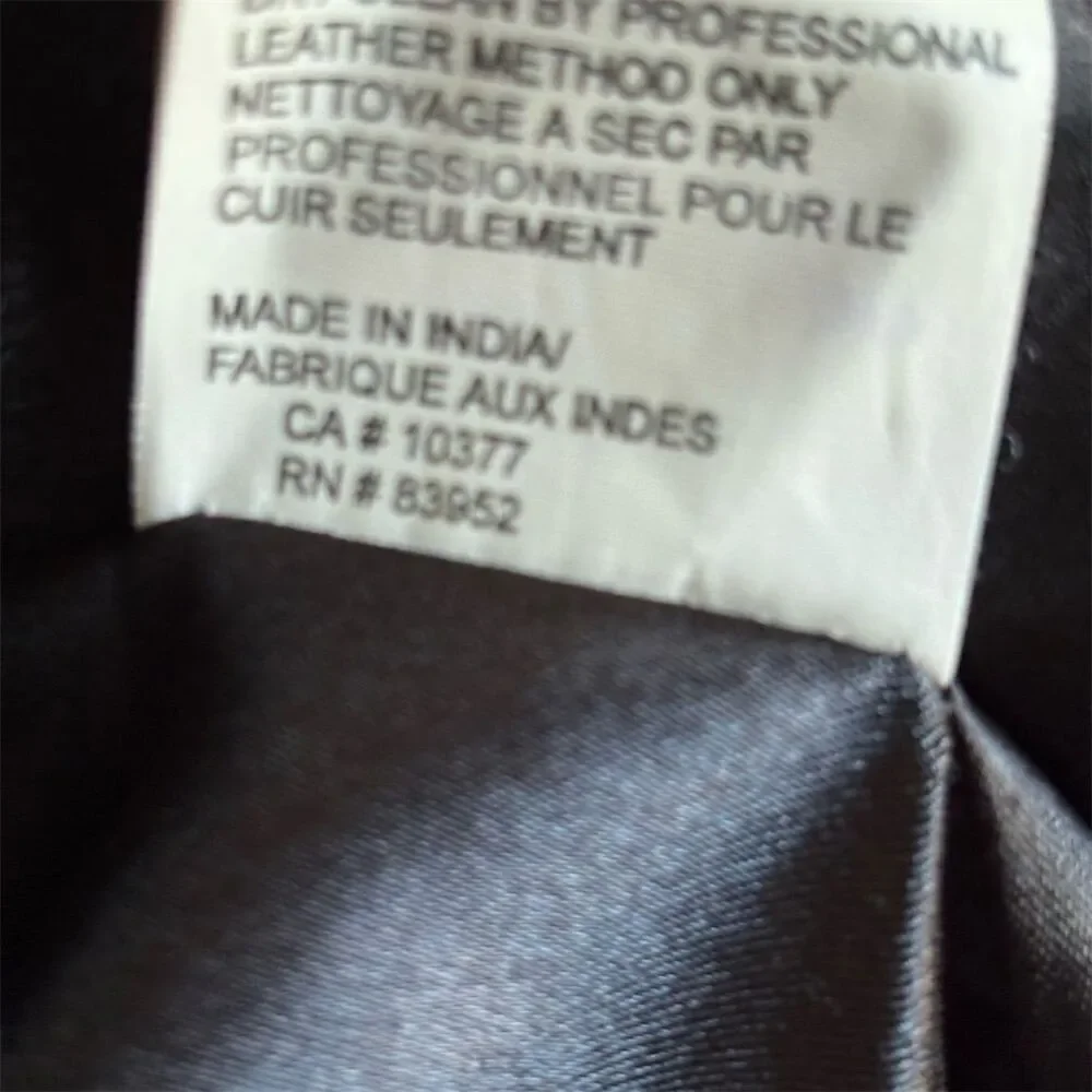 Vintage Margaret Godfrey Black Leather Mid-Length Jacket Size M Button-Up